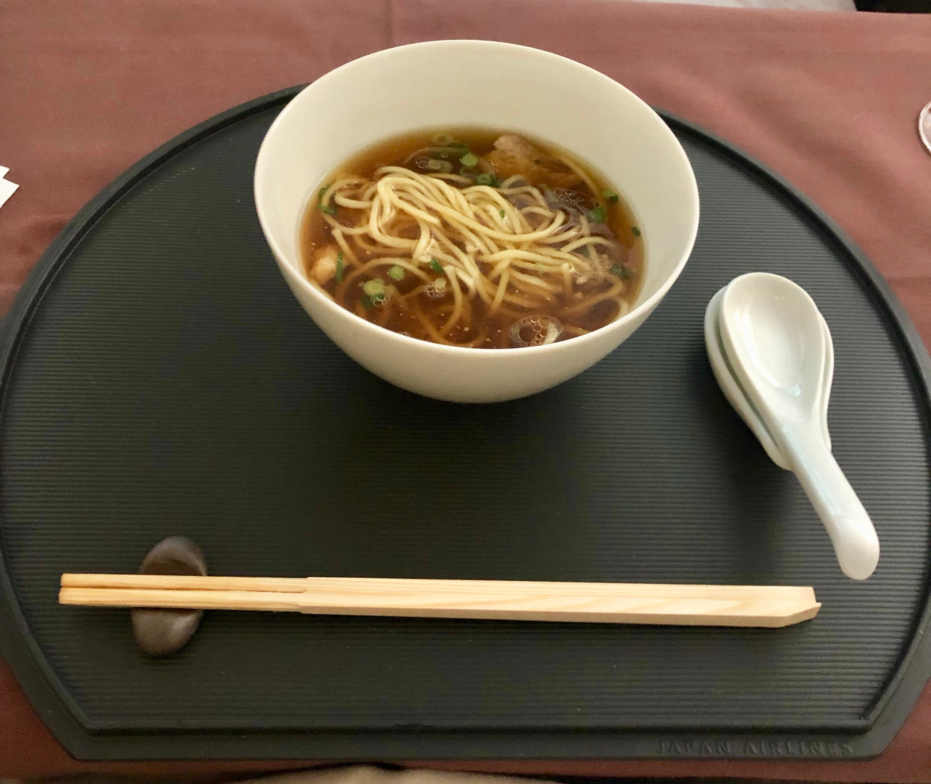 JAL original "Japanese soba noodles tsuta" ramen noodles in soy sauce soup