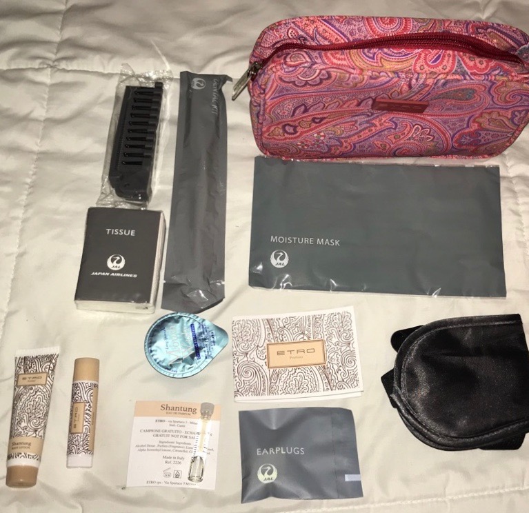 JAL First Class amenity kit