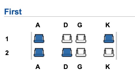 JAL 777 First Class cabin layout