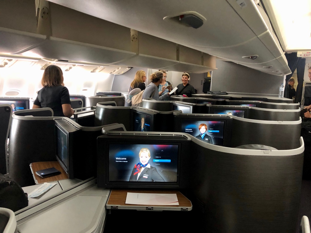 American Airlines Boeing 777-200 business class cabin